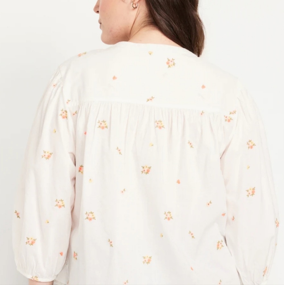 Soft Button-Down Floral White Shirt From OLD NAVY BNWT - Picture 5 of 6